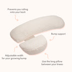 Adjustable Pregnancy Pillow Set with Back, Bump and Side Support for Comfortable Side Sleeping