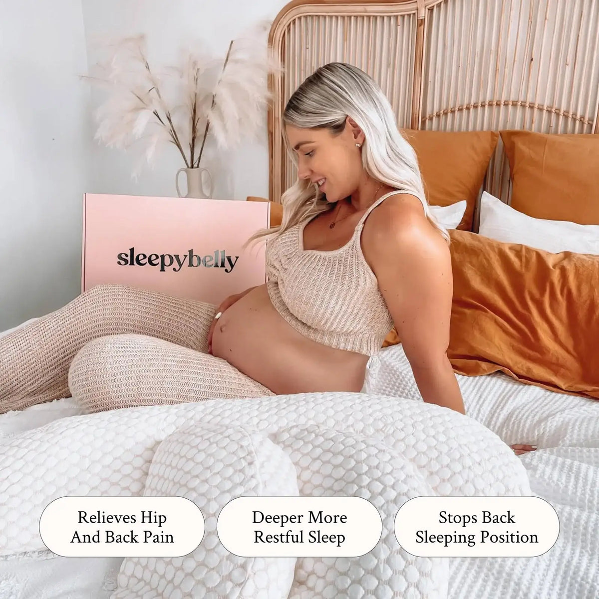 Adjustable Pregnancy Pillow Set with Back, Bump and Side Support for Comfortable Side Sleeping