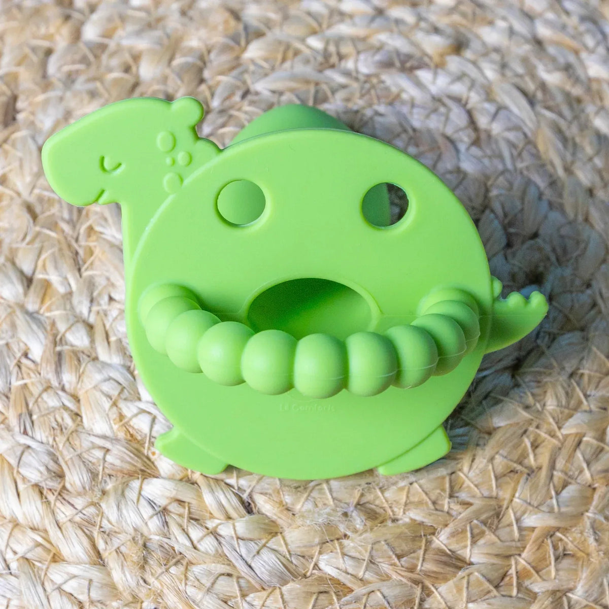 Adult Silicone Dinosaur Pacifier in Greenery Green with an Updated Orthodontic Nipple for Everyday Use