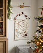 Advent Calendar with 24 Numbered Pockets in a Natural Cotton-Linen Blend for Christmas Holiday Decor