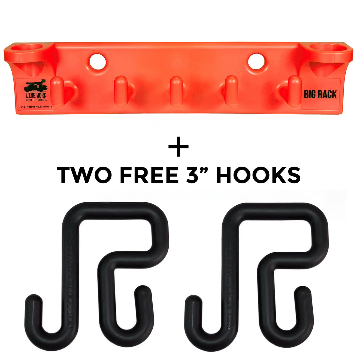 Aerial Work Platform Tool Organizer Rack with Two 3-Inch Hooks, Hammer Loops and 1,000 lb Total Working Load