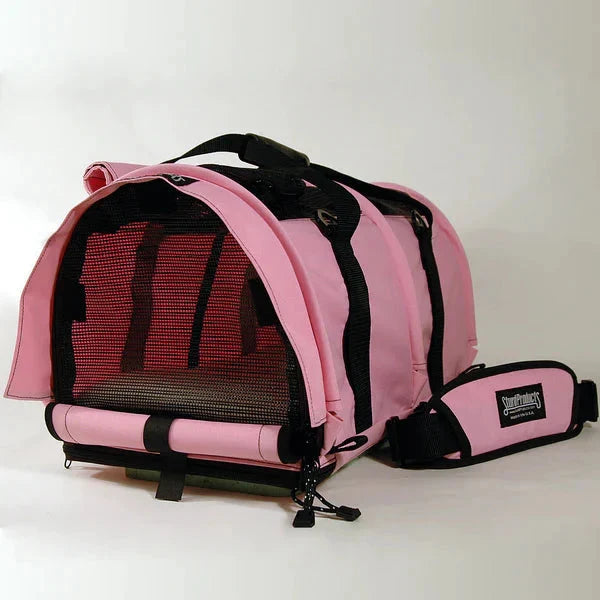 Air Travel Pet Carrier with Flex-Height Design, Mesh Ventilation, Safety Tether and Washable Comfort Pad