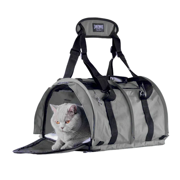 Air Travel Pet Carrier with Flex-Height Design, Mesh Ventilation, Safety Tether and Washable Comfort Pad