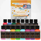 Airbrush Paint Sets for Beginners in Water-Based Acrylic, from Primary Colors to Metallic and Fluorescent Sets