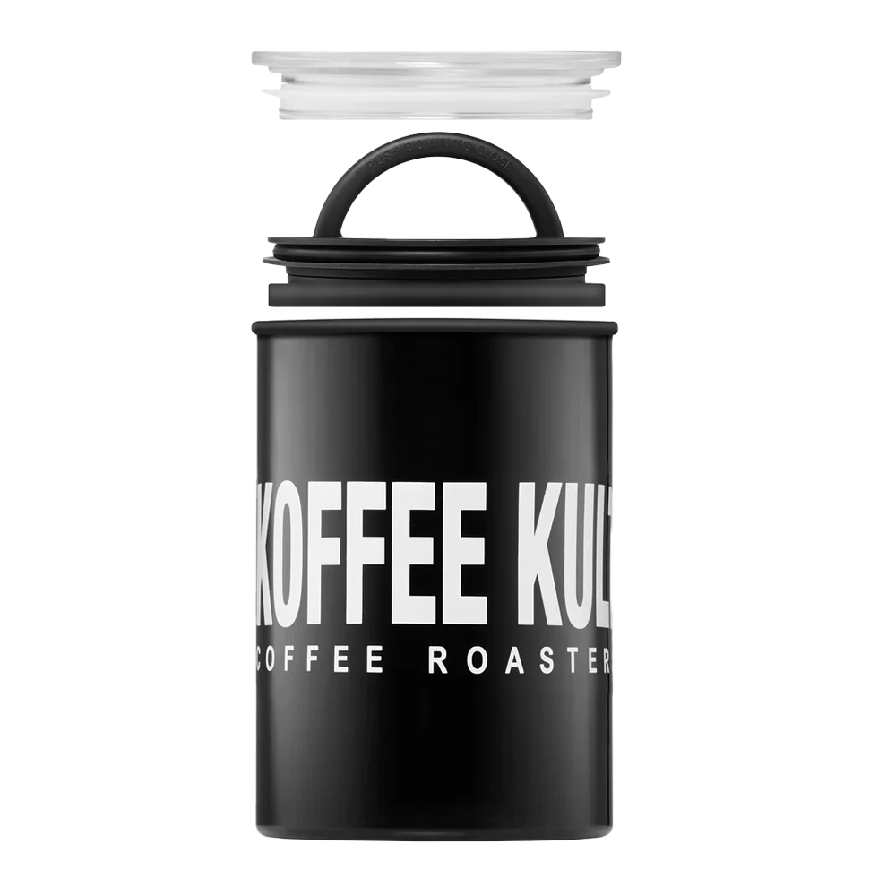 Airtight Coffee Storage Canister in Matte Black Stainless Steel