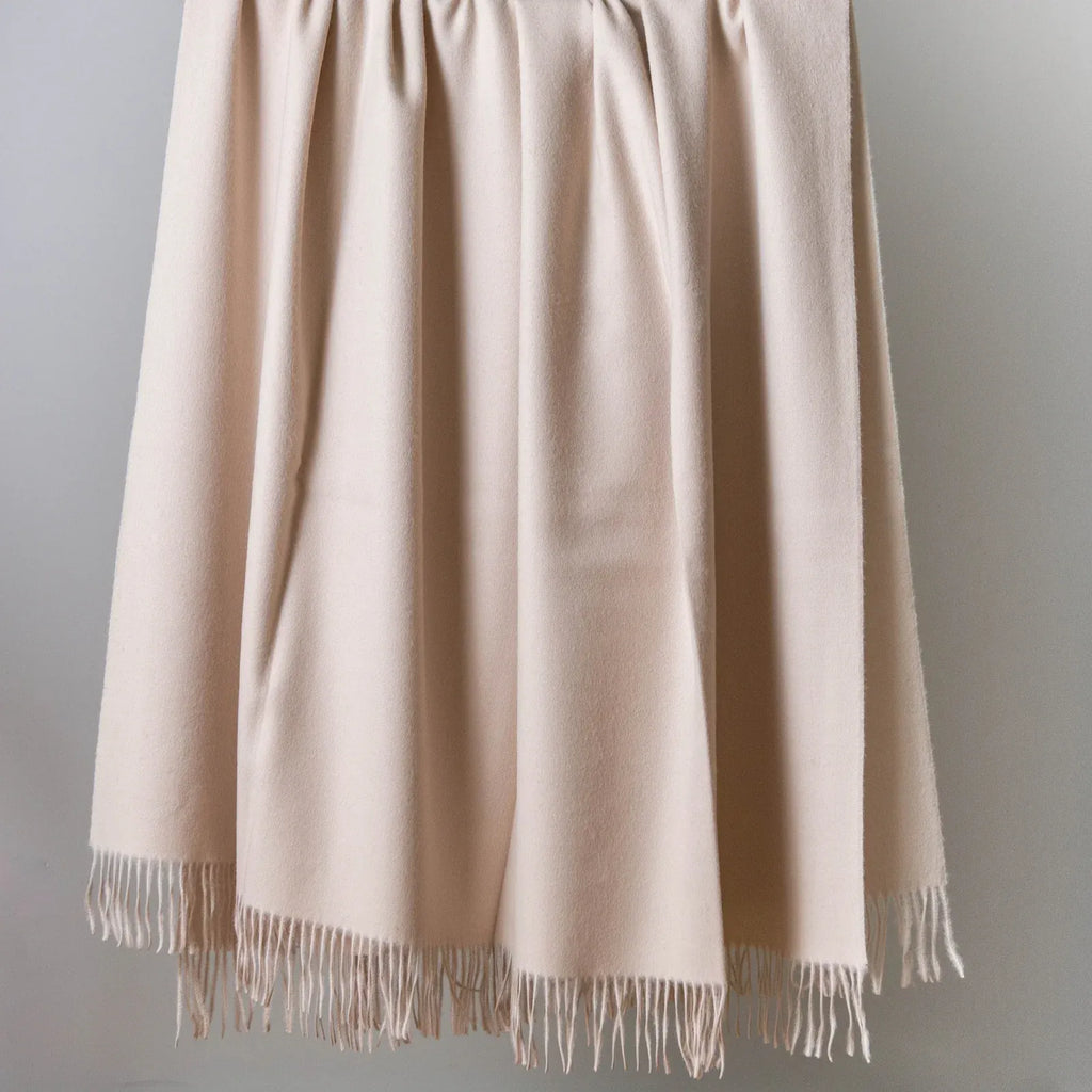 Alpaca Wool Throw Blanket, Natural