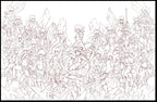 Anime Crossover Art Print Featuring Thirty Heroine Characters, Hidden Easter Eggs and Museum or Canvas Display