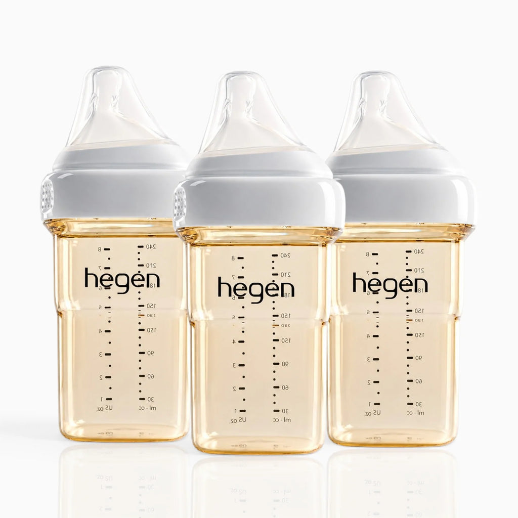 Anti Colic Baby Bottles in White, 240ml/8oz Three-Pack with Medium Flow Nipples for Babies 3+ Months