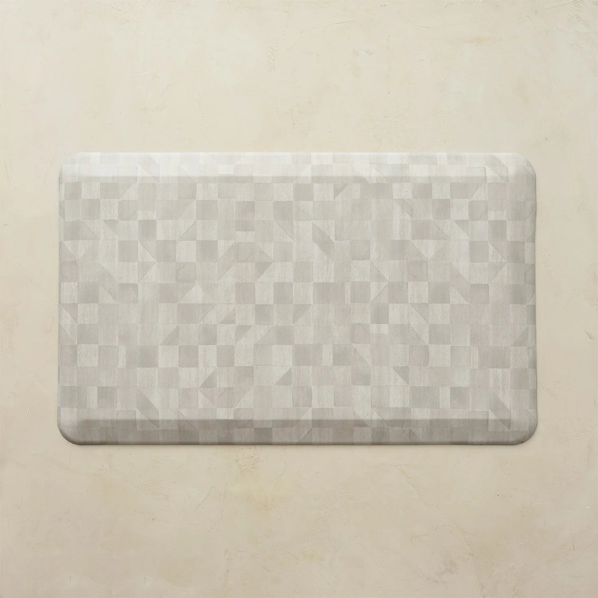 Anti-Fatigue Kitchen Standing Mat in Clay Check Pattern, Wipe-Clean Foam Comfort for Sink, Island, Office or L — Clay / 22x36