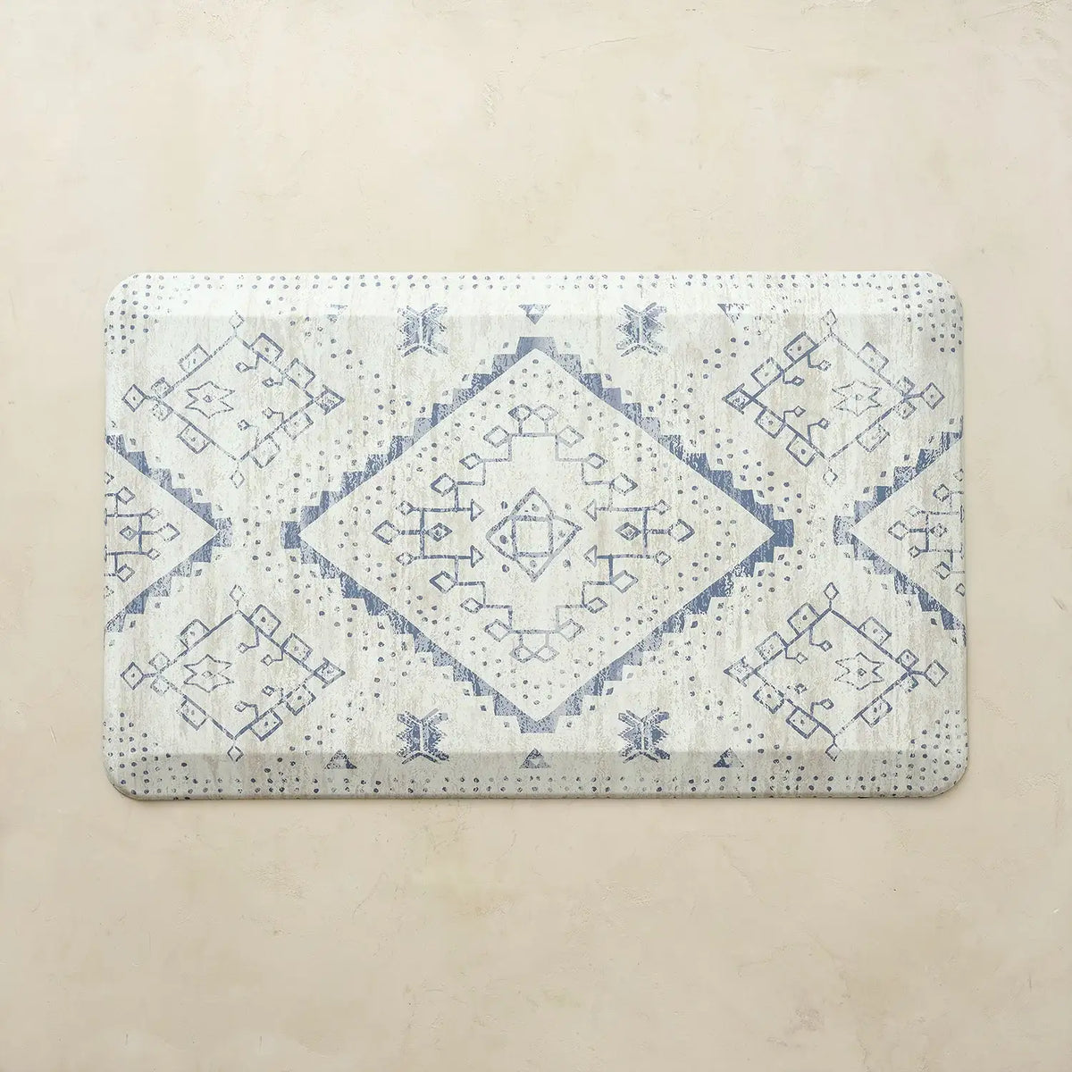 Anti-Fatigue Standing Mat with Ergonomic Foam Padding, Neutral Moroccan-Inspired Design and Multipl — Ula in Windmill / 22x36