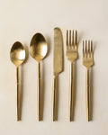 Antique Gold Flatware Set in Stainless Steel, Five