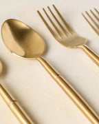 Antique Gold Flatware Set in Stainless Steel, Five