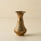 Antiqued Solid Brass Vase with Water-Tight Construction for Fresh Flowers or Standalone Home Display — Small