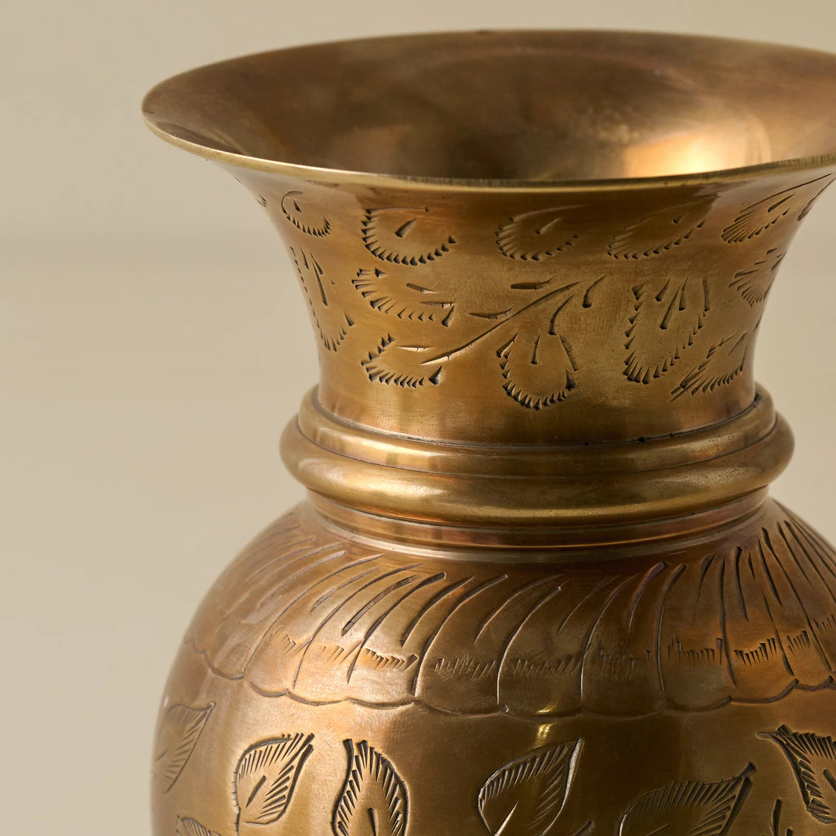 Antiqued Solid Brass Vase with Water-Tight Construction for Fresh Flowers or Standalone Home Display