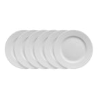 Appetizer Plates Set of 6 in White Bone China with Embossed Dot Detail for Everyday Dining and Entertaining
