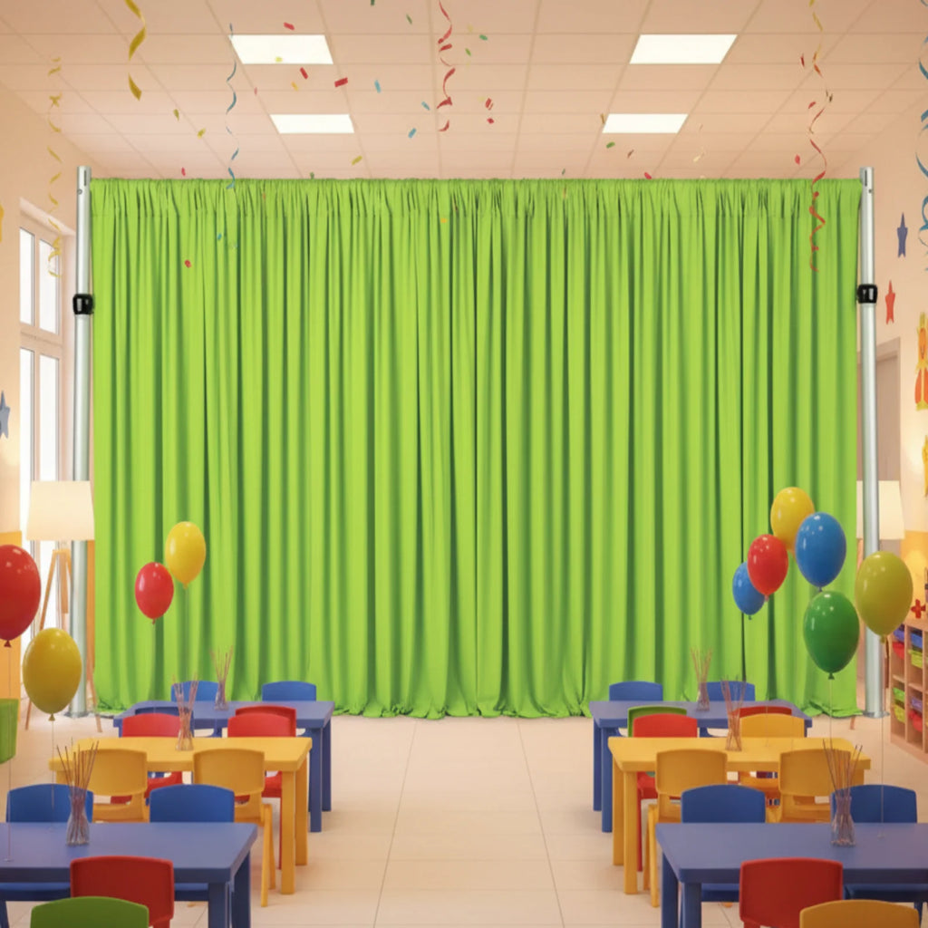 Apple Green Spandex 4-Way Stretch Backdrop Drape Curtain, 10 ft x