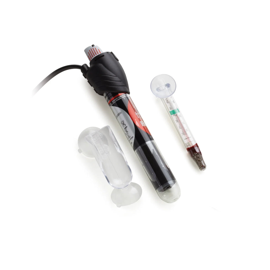 Aquarium Heater Pack with 50-Watt Adjustable Heater, Glass Thermometer and Suction-Cup Stand