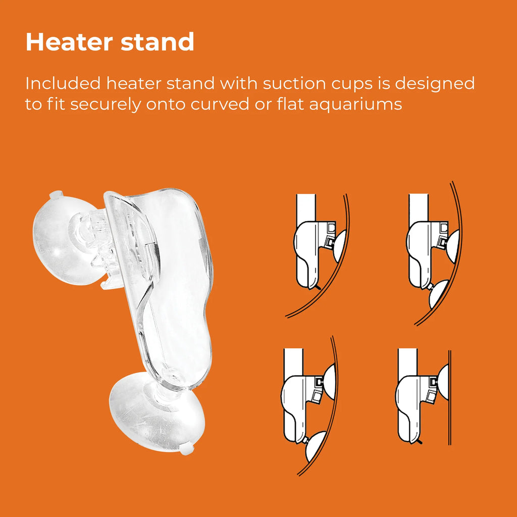 Aquarium Heater Pack with 50-Watt Adjustable Heater, Glass Thermometer and Suction-Cup Stand
