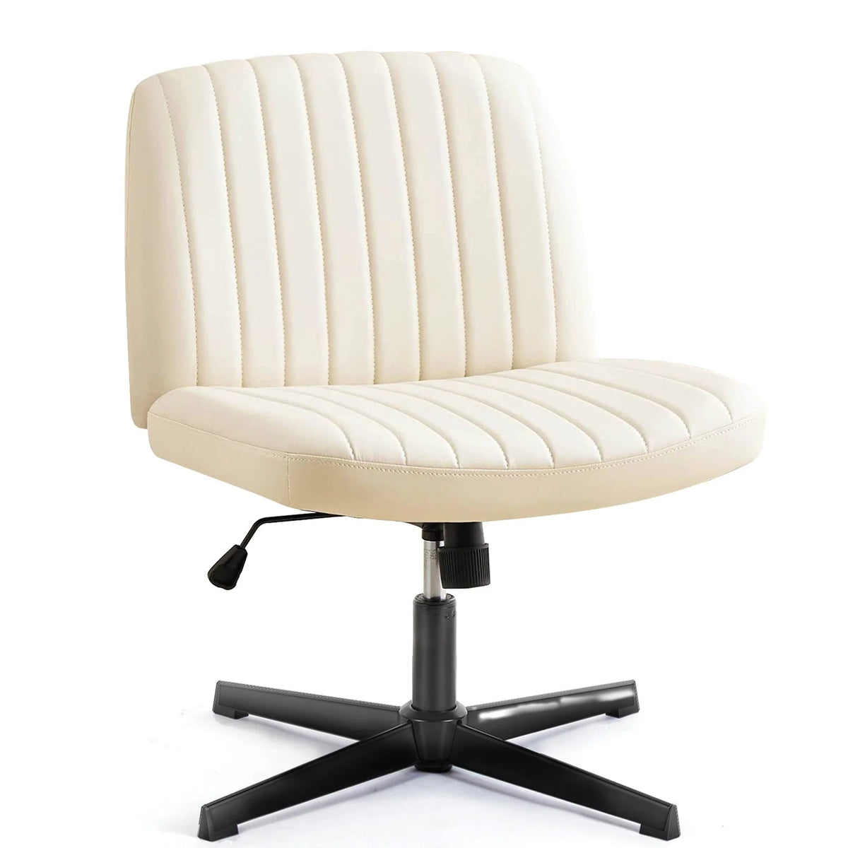 Armless Office Chair for Home Workspaces with a Wide U-Shaped Seat and High-Density Sponge Cushioning