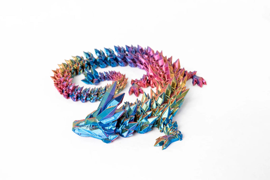 Articulated Crystal Dragon Figure with T — Paua Pearl / Mini / Paua Pearl / Small / Paua Pearl / Regular / Paua Pearl / Large