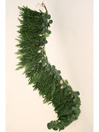 Artificial Cedar and Pine Garland with Real-Touch Greenery, Flexible 6- or 9-Foot Holiday Mantel and Table Decor