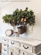 Artificial Cedar and Pine Garland with Real-Touch Greenery, Flexible 6- or 9-Foot Holiday Mantel and Table Decor