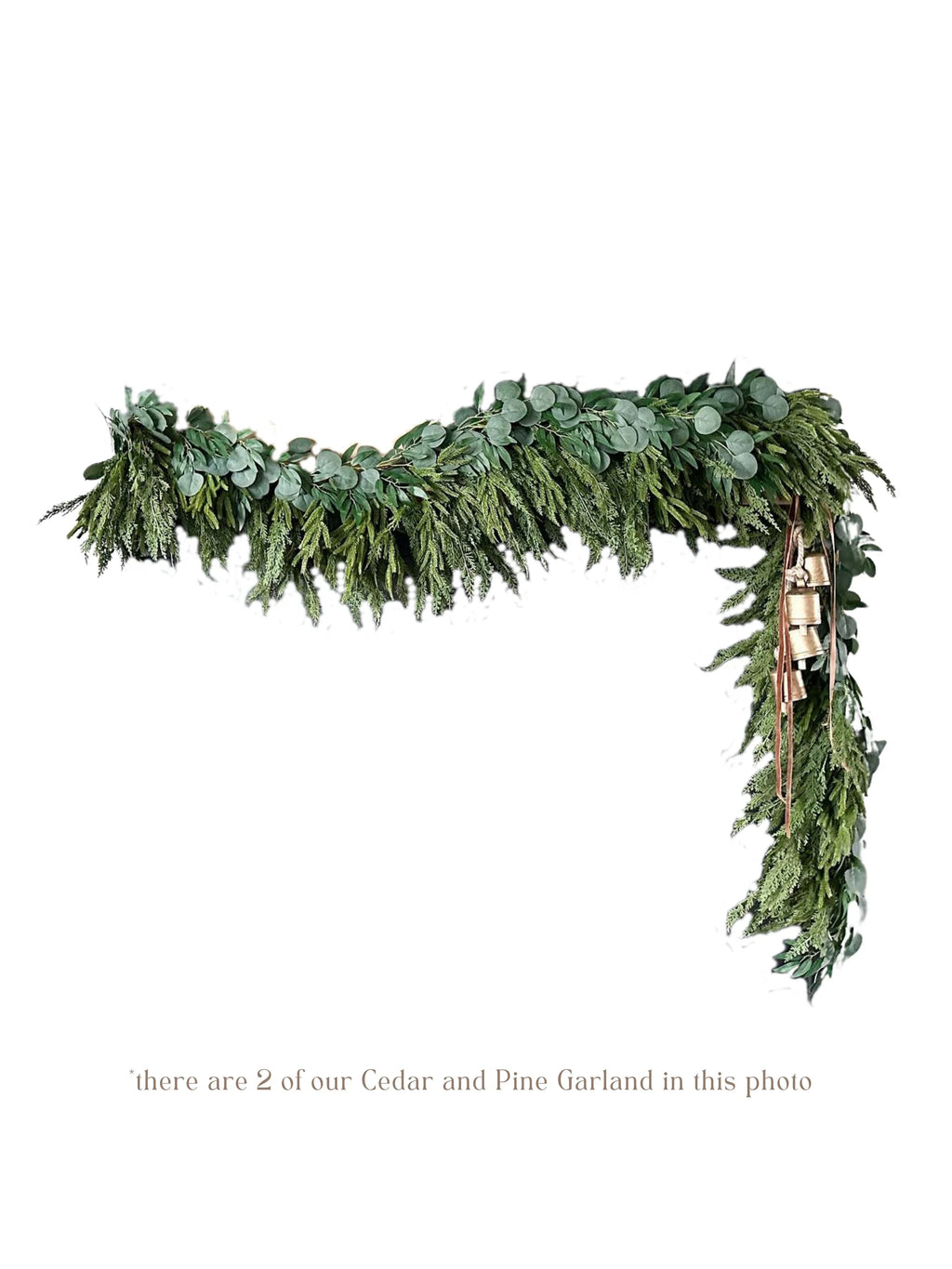 Artificial Cedar and Pine Garland with Real-Touch Greenery, Flexible 6- or 9-Foot Holiday Mantel and Table Decor