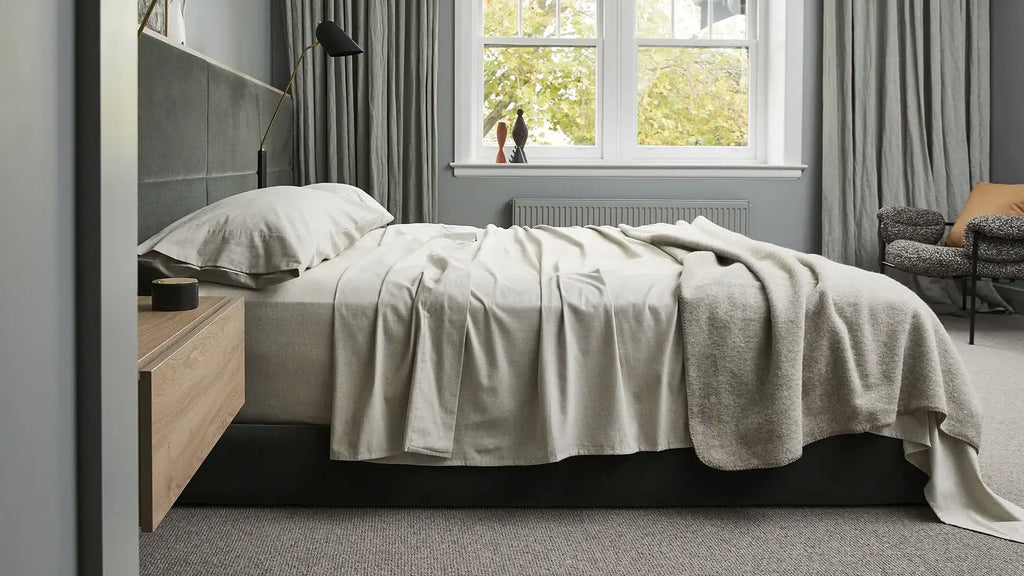 Aspen Flat Sheet in Brushed Cotton Flannel with Single to King Sizes and Nine Calm Colour Choices