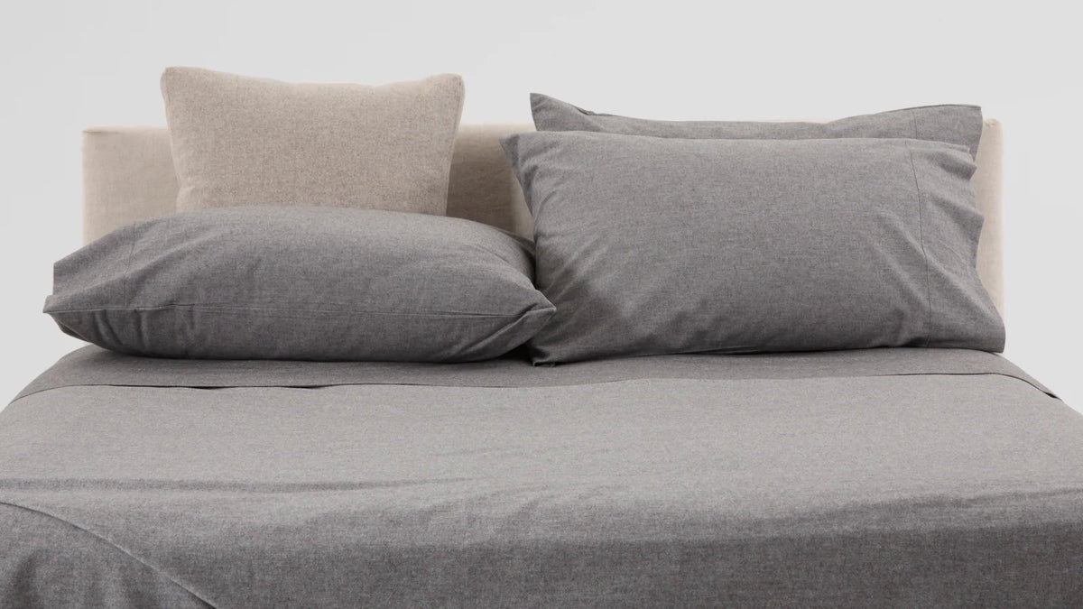 Aspen Flat Sheet in Brushed Cotton Flannel with Single to King Sizes and Nine Calm Colour Choices
