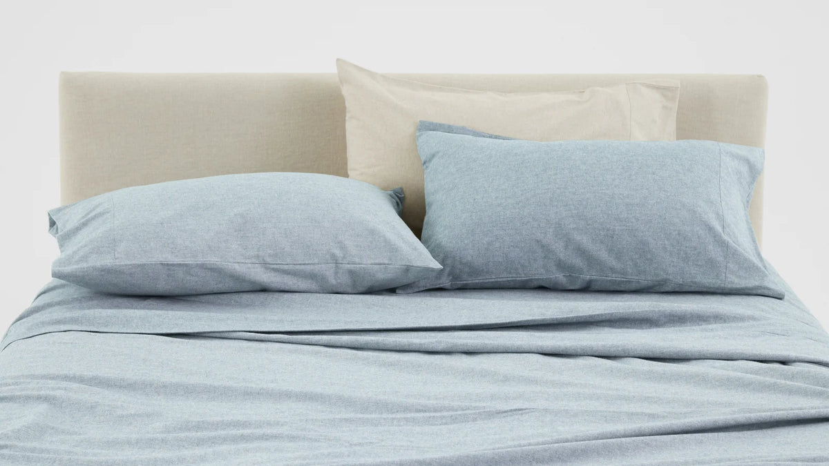 Aspen Flat Sheet in Brushed Cotton Flannel with Single to King Sizes and Nine Calm Colour Choices