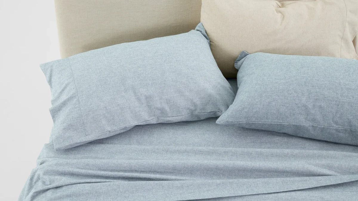 Aspen Flat Sheet in Brushed Cotton Flannel with Single to King Sizes and Nine Calm Colour Choices