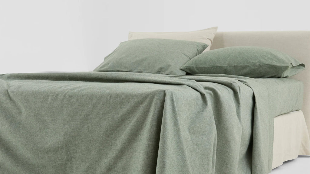 Aspen Flat Sheet in Brushed Cotton Flannel with Single to King Sizes and Nine Calm Colour Choices