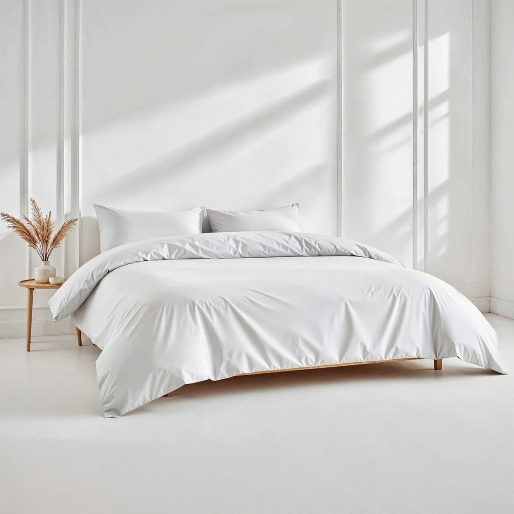 Australian Cotton Sateen Duvet Cover with 400 Thread Count, Corner Ties and Hidden Button Closure