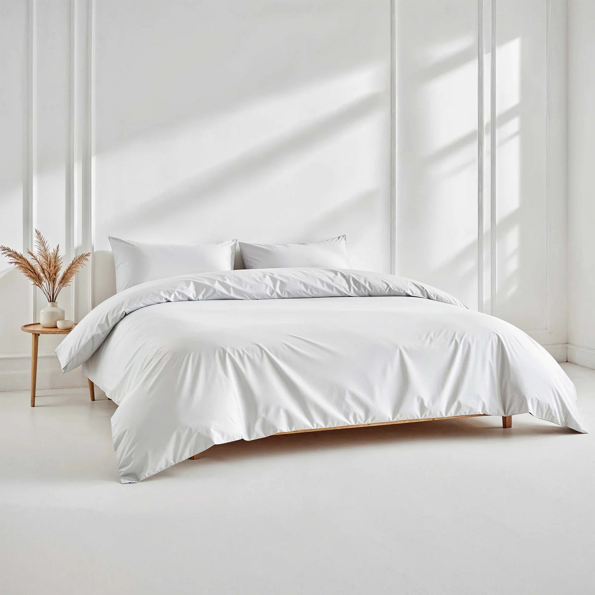 Australian Cotton Sateen Duvet Cover with 400 Thread Count, Corner Ties and Hidden Button Closure