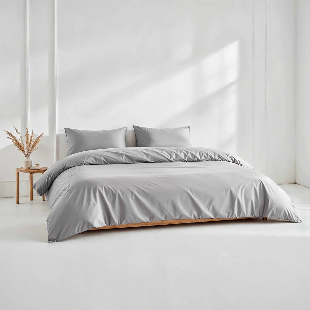 Australian Cotton Sateen Duvet Cover with 400 Thread Count, Corner Ties and Hidden Button Closure