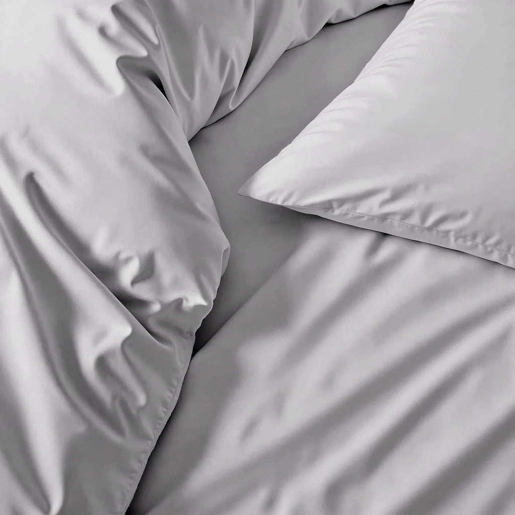 Australian Cotton Sateen Duvet Cover with 400 Thread Count, Corner Ties and Hidden Button Closure