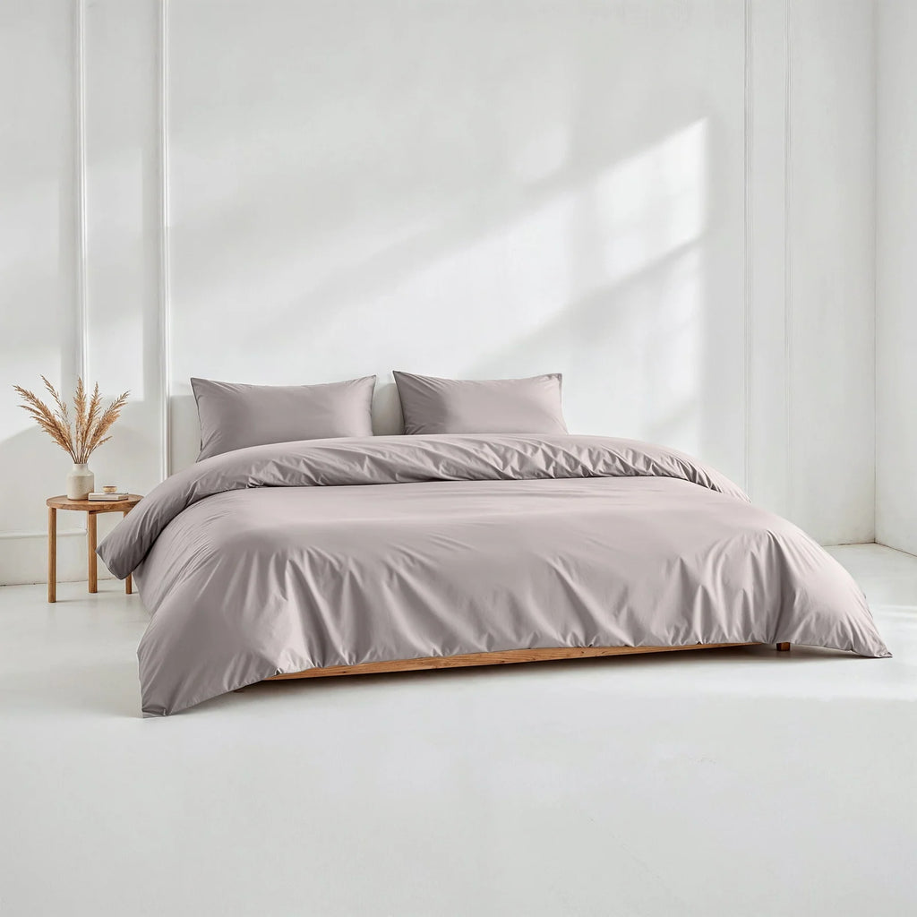 Australian Cotton Sateen Duvet Cover with 400 Thread Count, Corner Ties and Hidden Button Closure