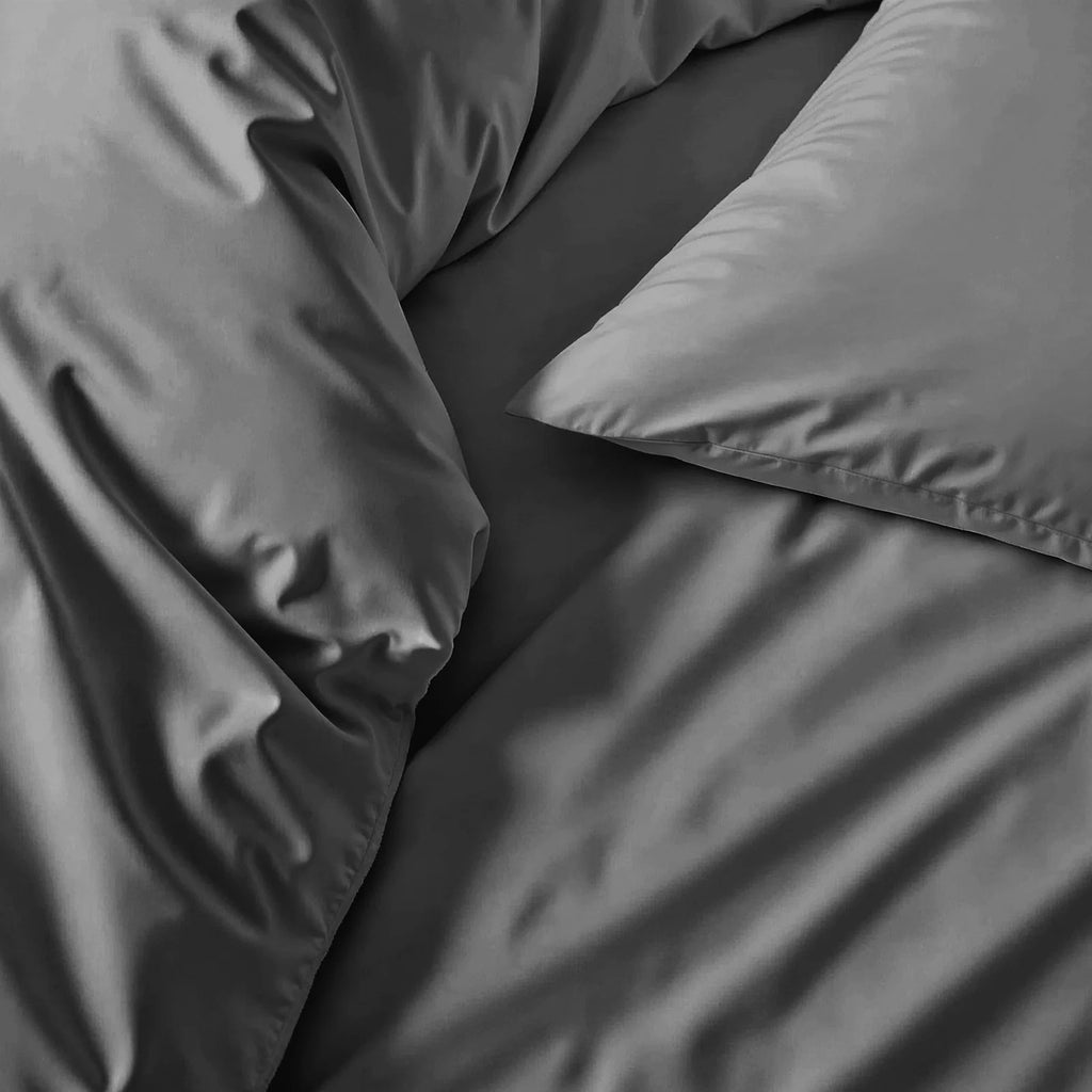 Australian Cotton Sateen Duvet Cover with 400 Thread Count, Corner Ties and Hidden Button Closure