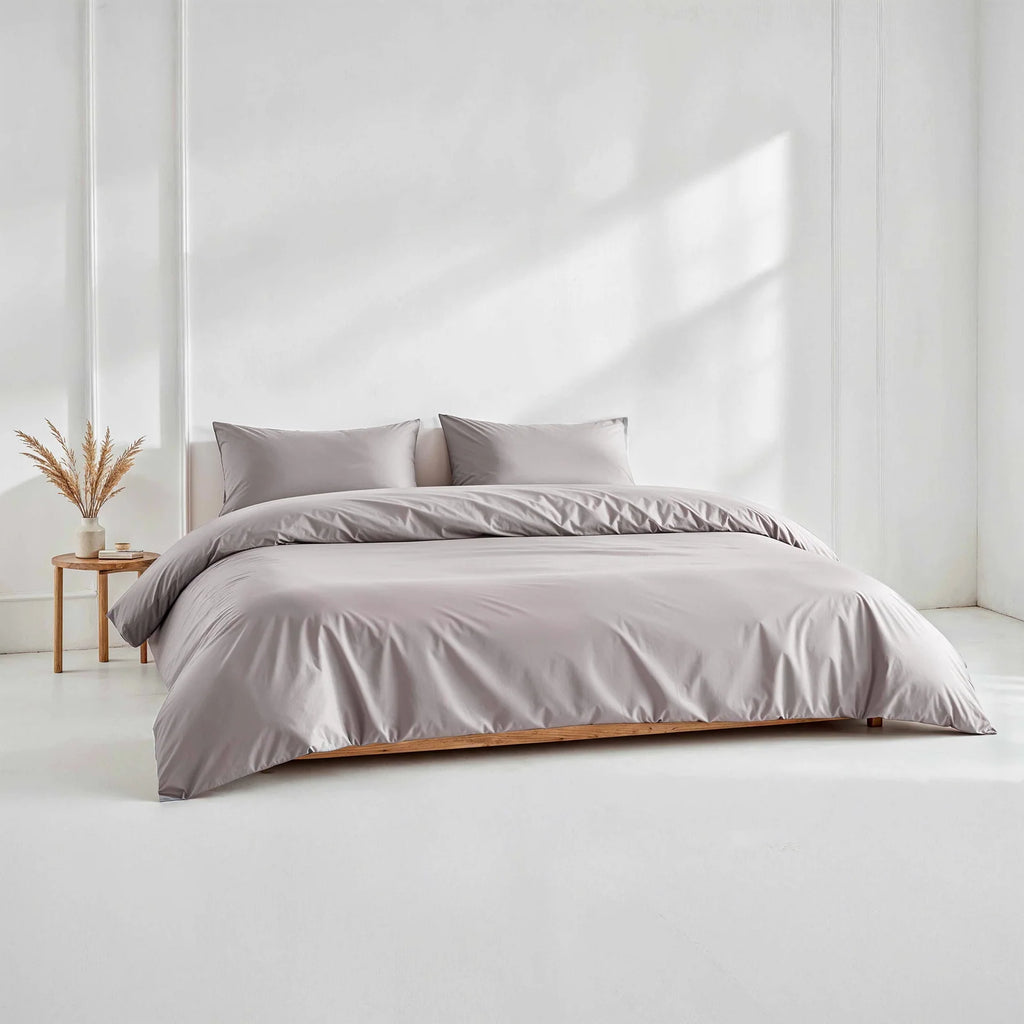 Australian Cotton Sateen Duvet Cover with 400 Thread Count, Corner Ties and Hidden Button Closure
