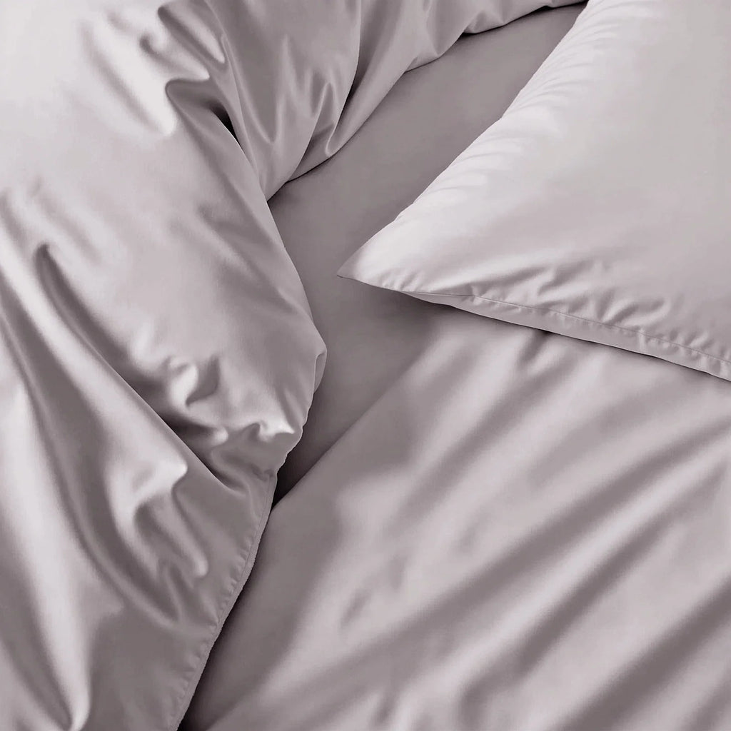 Australian Cotton Sateen Duvet Cover with 400 Thread Count, Corner Ties and Hidden Button Closure