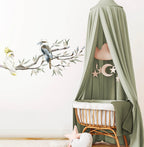 Australian Gum Tree Branch Wall Decal Set with Birds and Optional Koala, Kangaroo or Wombat Nursery Designs