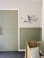 Australian Gum Tree Branch Wall Decal Set with Birds and Optional Koala, Kangaroo or Wombat Nursery Designs