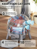 Automatic Self-Cleaning Cat Litter Box with 10L Waste Container, Quiet Operation and Removable Liner