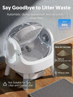 Automatic Self-Cleaning Cat Litter Box with 10L Waste Container, Quiet Operation and Removable Liner