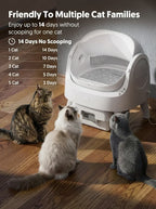 Automatic Self-Cleaning Cat Litter Box with 10L Waste Container, Quiet Operation and Removable Liner