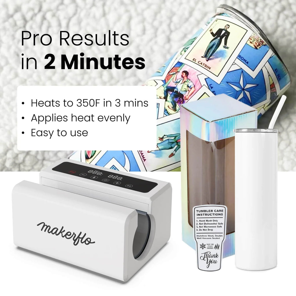 Automatic Tumbler Heat Press with Even Pressure, Digital Controls, and Compact Design for Sublimation Projects