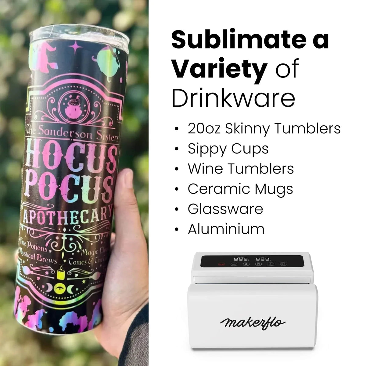 Automatic Tumbler Heat Press with Even Pressure, Digital Controls, and Compact Design for Sublimation Projects