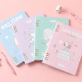 B5 Binder Notebook with 8-Ring Slide-Open System, 80 Pages, Dividers and Sticker Sheets in Pastel Covers