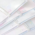 B5 Binder Notebook with 8-Ring Slide-Open System, 80 Pages, Dividers and Sticker Sheets in Pastel Covers