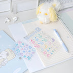 B5 Binder Notebook with 8-Ring Slide-Open System, 80 Pages, Dividers and Sticker Sheets in Pastel Covers